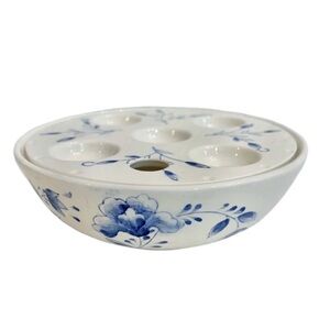 Lillian Vernon Blue and White Crocus Forcing Pot Vintage 1980’s.